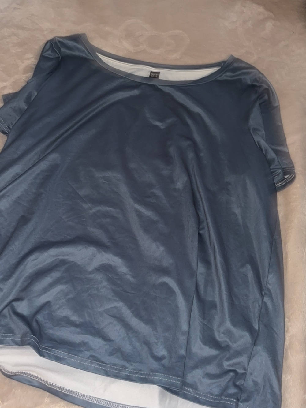 Woman’s Blue t-shirt with white inside